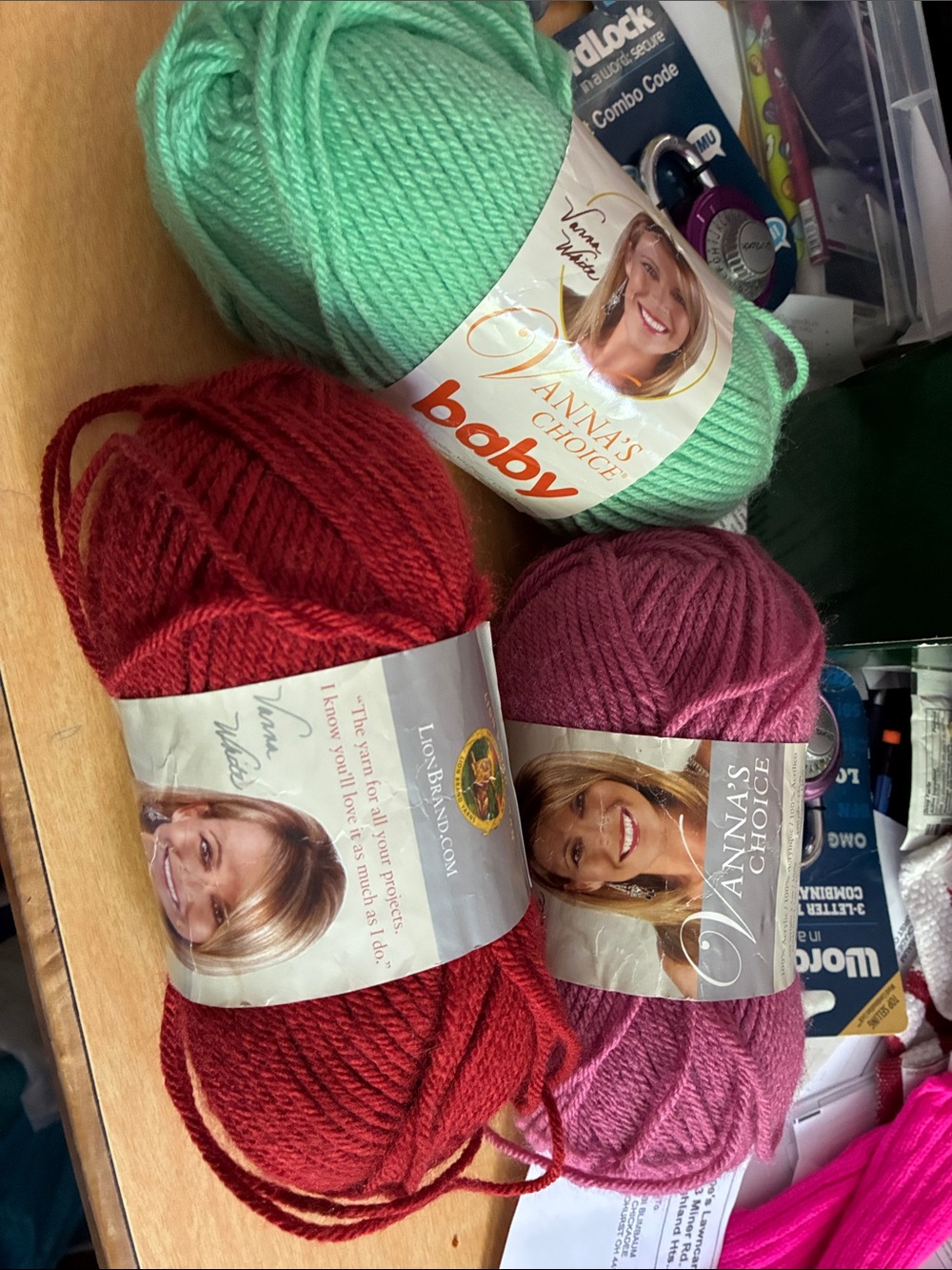 Baby Yarn Trio — Mint, Red, Berry